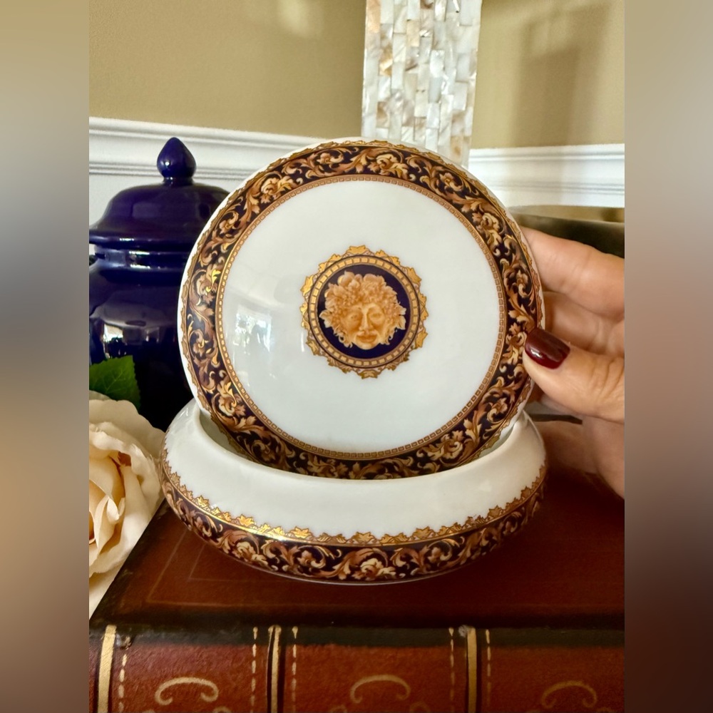 Limoges Bacchus Versace-Style Jewelry Box with Lid